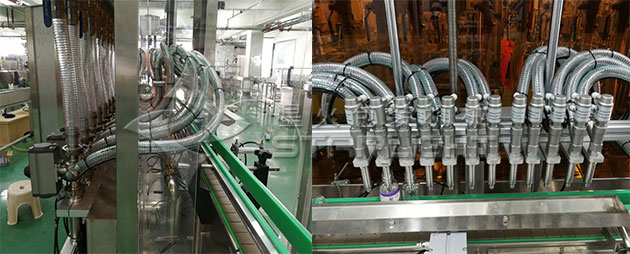 瓶裝耦合劑灌裝機生產(chǎn)線細節(jié)圖