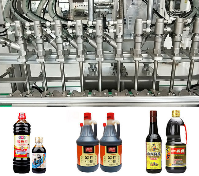 全自動醬油醋灌裝機(jī)細(xì)節(jié)及包裝樣品展示